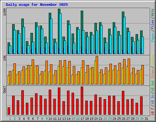 Daily usage for November 2025