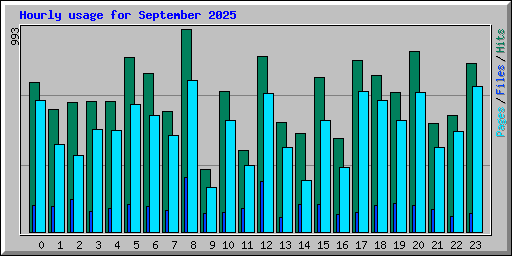Hourly usage for September 2025